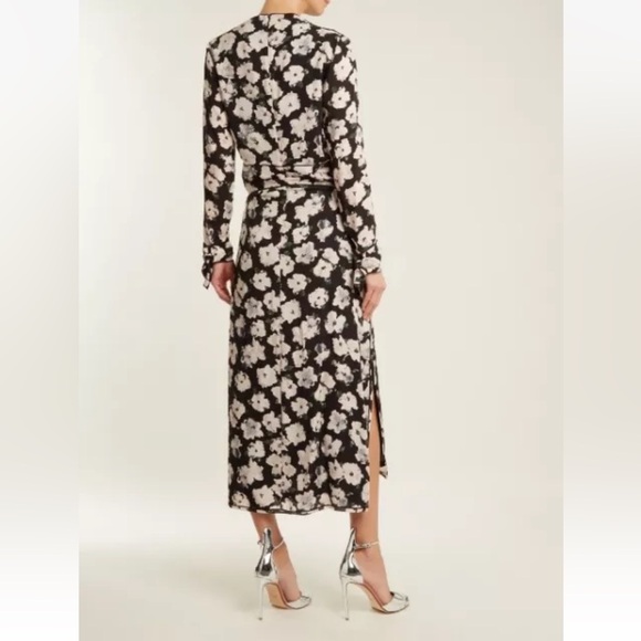 Proenza Schuler Pansy Print Silk Georgette Midi Dress - Picture 3 of 10